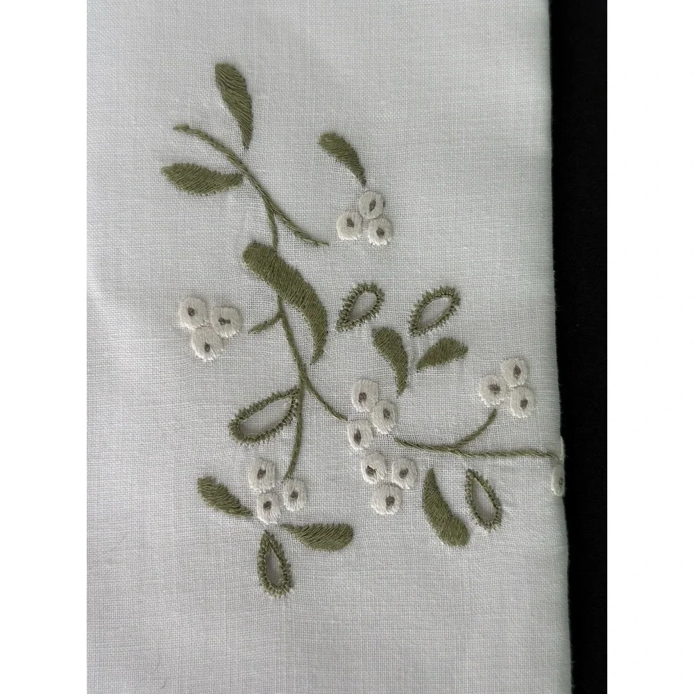 Vtg NEW Belgium Embroidered Linen Set 6 Napkins/39